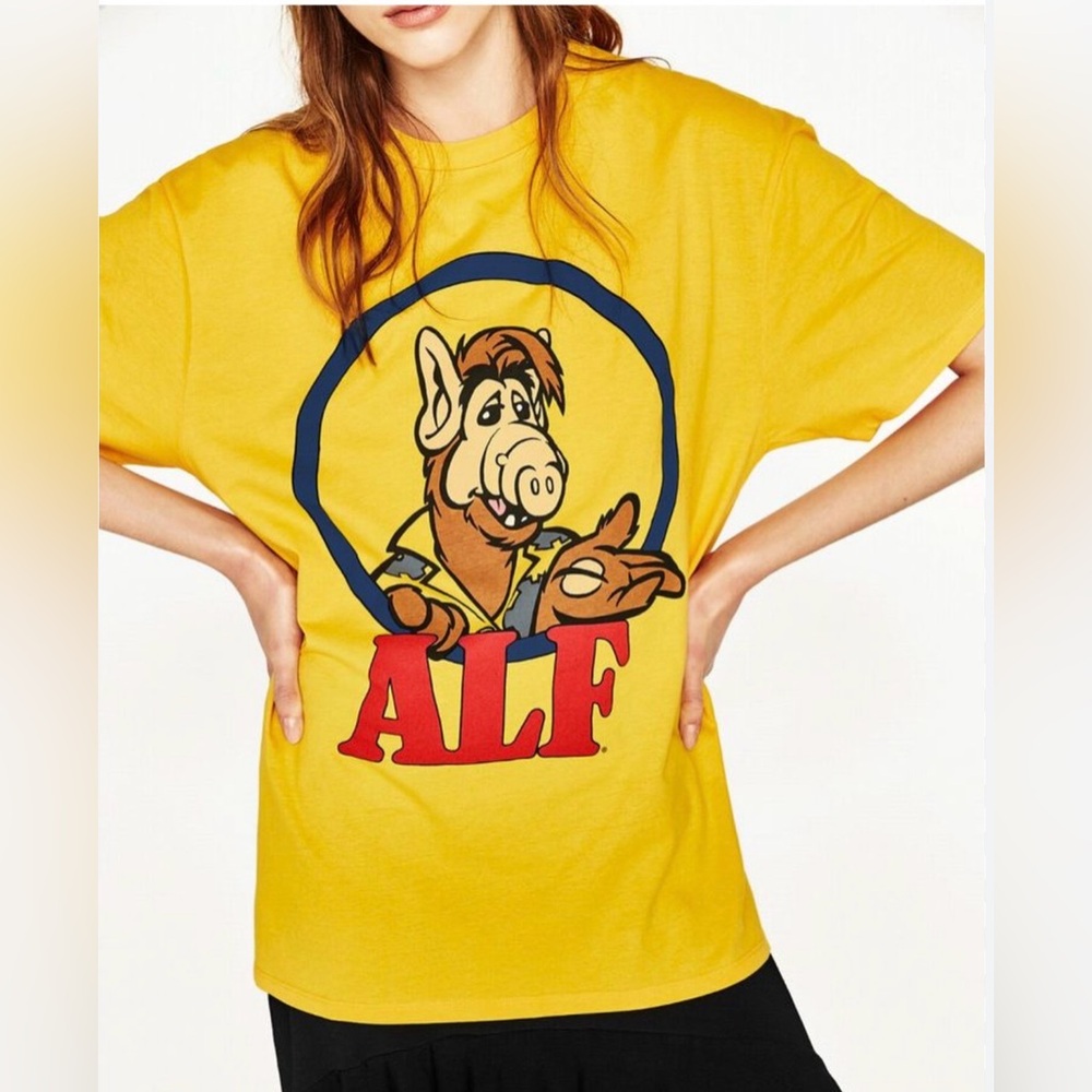 💙ALF Graphic Yellow T-Shirt Unisex Size Large